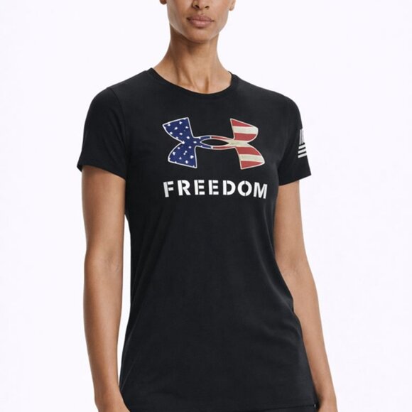 Under Armour Tops - Under Armour Freedom Short Sleeve Tee (Black)